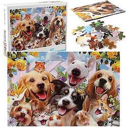 Universal Jeu de puzzle adulte, 1000 pièces pour animaux de compagnie chat et chien puzzle défi puzzle jeu pas cher