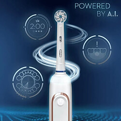 Oral-B Genius X 20000N, Brosse a Dents Électrique connectée - Or Rose - capteurs de mouvements