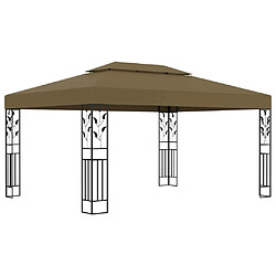 Maison Chic Tonnelle | Pergola avec double toit 3x4 m Taupe 180 g/m² -GKD20848