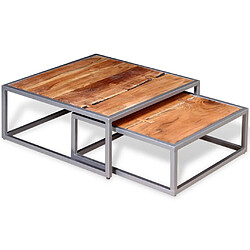 vidaXL Ensemble de table basse 2 pièces Bois d'acacia massif