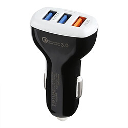 Wewoo Chargeur voiture QC3.0 2.4A trois ports USB de rapide et intelligent (Noir) 