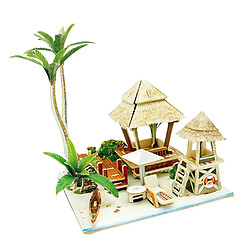 Puzzle 3d en bois miniature 1/24 bricolage maison kit - modèle de scène de vie bali