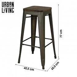 Urban Living Tabouret de bar vintage Liv - H. 77 cm - Gris industriel