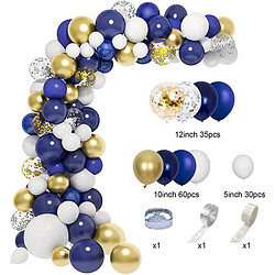 Avis Euro Mega Ballons Guirlande Ballon Arche Bleu Marine Or Blanc Ballons pour Fête d'Anniversaire Mariage Décoration