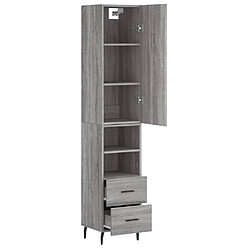 Acheter Maison Chic Buffet,Meuble de Rangement,commode pour salon,Cuisine Sonoma gris 34,5x34x180 cm Bois d'ingénierie -MN59094