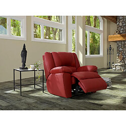 Acheter Vente-Unique Fauteuil relax en cuir AROMA - Rouge