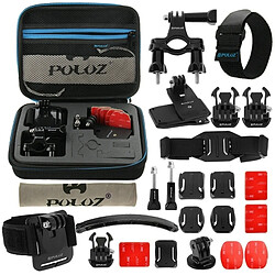 Wewoo Kit d'accessoire pour vélo avec housse en EVA dragonne + sangle de casque + bras d'extension + boucles à dégagement rapide + supports de surface + autocollants adhésifs + adaptateur de trépied + sac de rangement + support de guidon + vis 24 en 1 Gopro HER 