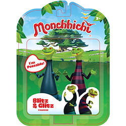 Ouaps Monchhichi-Pack 2 figurines Blitz et Glitz 