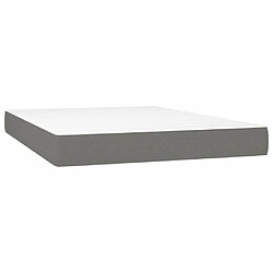 Acheter vidaXL Sommier à lattes de lit avec matelas Gris foncé 140x200cm Tissu