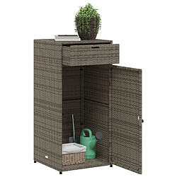 Acheter vidaXL Armoire de rangement de jardin gris 55x55x111 cm résine tressée