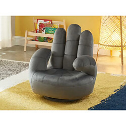 Acheter Vente-Unique Fauteuil main enfant pivotant en velours CATCHY - Anthracite