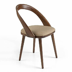 Angel Cerda Chaise en simili cuir et bois noyer