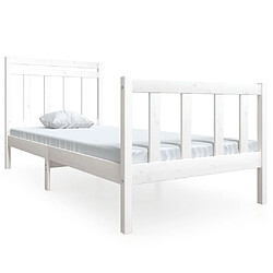 Maison Chic Lit Moderne Chambre - Cadre/structure de lit pour adulte Blanc Bois massif 90x190 cm Simple -MN44985