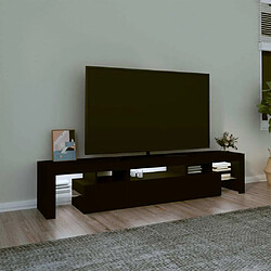 Avis Maison Chic Meuble TV avec lumières LED, Banc TV pour salon, Meuble de rangement Noir 200x36,5x40 cm -GKD38961