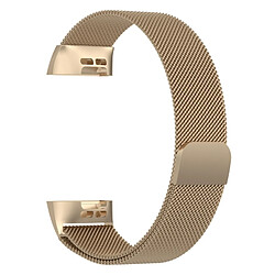 Avis Wewoo Bracelet pour montre connectée Dragonne magnétique en acier inoxydable FITBIT Charge 3Taille Petite187x18mm Champagne Gold