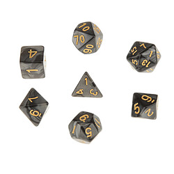 7X Dés Polyédriques 16mm pour Donjons et Dragons DND MTG Table Games Black+7 Dés Polyédriques pour Jeu de Société RPG Violet Bleu