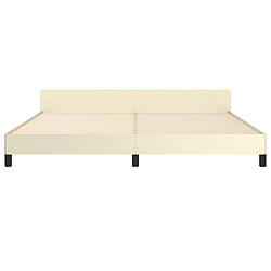 Acheter vidaXL Cadre de lit avec tête de lit sans matelas crème 200x200 cm