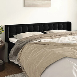 Maison Chic Tête de lit scandinave avec oreilles,meuble de chambre Noir 163x16x78/88 cm Velours -MN32635