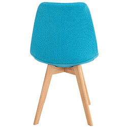 Acheter Decoshop26 Lot de 4 chaises de salle à manger cuisine bureau style scandinave en tissu bleu turquoise pieds en bois CDS10086