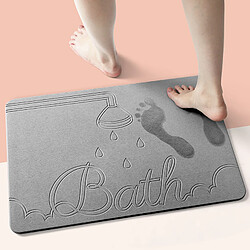 LUUCOZK Tapis de bain antidérapants, absorbants, à séchage rapide, décoration de salle de bain, gris-39x60cm 