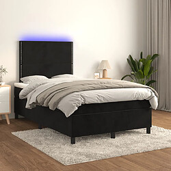 vidaXL Sommier à lattes de lit matelas et LED Noir 120x200 cm Velours 