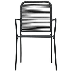 Avis Maison Chic Lot de 4 Chaises de jardin,Fauteuil d'extérieur Corde en coton et acier Noir -MN77126