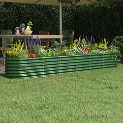 vidaXL Lit surélevé de jardin Acier enduit de poudre 260x40x36 cm Vert