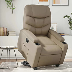 Maison Chic Fauteuil Relax pour salon, Fauteuil inclinable électrique cappuccino similicuir -GKD66031