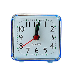 Mini carré quartz horloge voyage réveil chambre à coucher maison table horloge bleu