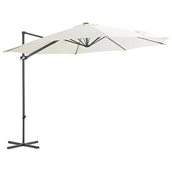 vidaXL Parasol de jardin en porte-à-faux avec mât en acier sable