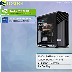 Sedatech Workstation Pro • Intel Xeon-3465X • RTX A5000 • 128 Go RAM • 2To SSD M.2 • sans OS