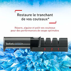 Tefal Aiguiseur de couteaux, Meule japonaise, Affutage en 3 étapes, Rétractable, Universel, Rangement compact, Ice Force K2650534 pas cher