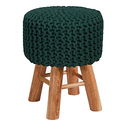 Rendez Vous Deco Petit tabouret tricot Lisa vert sapin