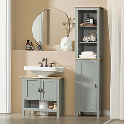 SoBuy BZR69-II-HG Meuble sous Lavabo Meuble sous Vasque Meuble de Salle de Bain Housse Colonne lavabo