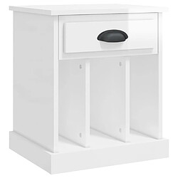 vidaXL Table de chevet blanc brillant 43x36x50 cm