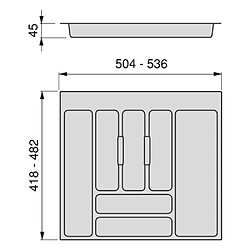 Avis Emuca Range-couvert pour tiroir Optima Universal Pour tiroir de 60 cm.