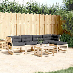 vidaXL Salon de jardin 5 pcs avec coussins bois de pin massif 