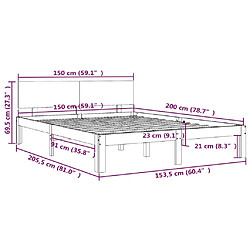 vidaXL Cadre de lit sans matelas blanc 150x200 cm pas cher