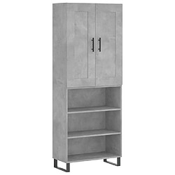 Maison Chic Buffet,Meuble de Rangement,commode pour salon,Cuisine Gris béton 69,5x34x180 cm Bois d'ingénierie -MN37800