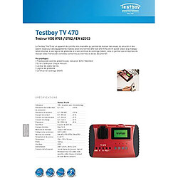 Testboy TV 470 Testeur d'appareil DIN VDE 0701-0702/DIN VDE 0751 