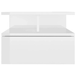 Acheter Maison Chic Table de chevet,Table de nuit,Table d'appoint pour salon flottante Blanc brillant 40x31x27 cm Aggloméré -MN63693