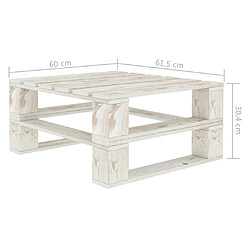 Avis vidaXL Table palette de jardin blanc bois