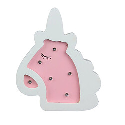 CMP Lampe en bois enfant Licorne - H. 13 cm - Rose Hello Kids - Lampe en bois enfant Licorne - H. 13 cm - Rose - Design