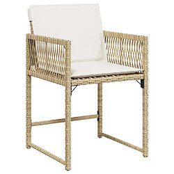 Avis vidaXL Chaises de jardin avec coussins lot de 4 beige résine tressée