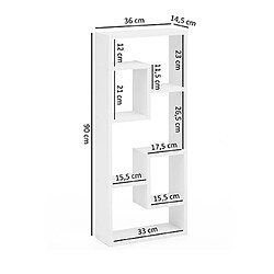 Avis Mes Etagère murale 5 niches 36x15x90 cm en bois blanc