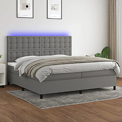 Sommier à lattes,Cadre à lattes de lit et matelas et LED pour Adulte Gris foncé 200x200 cm -MN23058