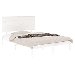 Avis Maison Chic Lit Moderne Chambre - Cadre/structure de lit pour adulte Blanc Bois de pin massif 120x200 cm -MN51550