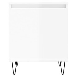 Acheter vidaXL Tables de chevet 2pcs blanc brillant 40x30x50cm bois ingénierie