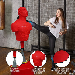 Monstershop Grand Mannequin de Frappe Rouge Réglable 175cm Arts Martiaux Boxe Entrainement