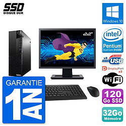 PC Lenovo M83 SFF Ecran 22" Intel G3220 RAM 32Go SSD 120Go Windows 10 Wifi - Occasion